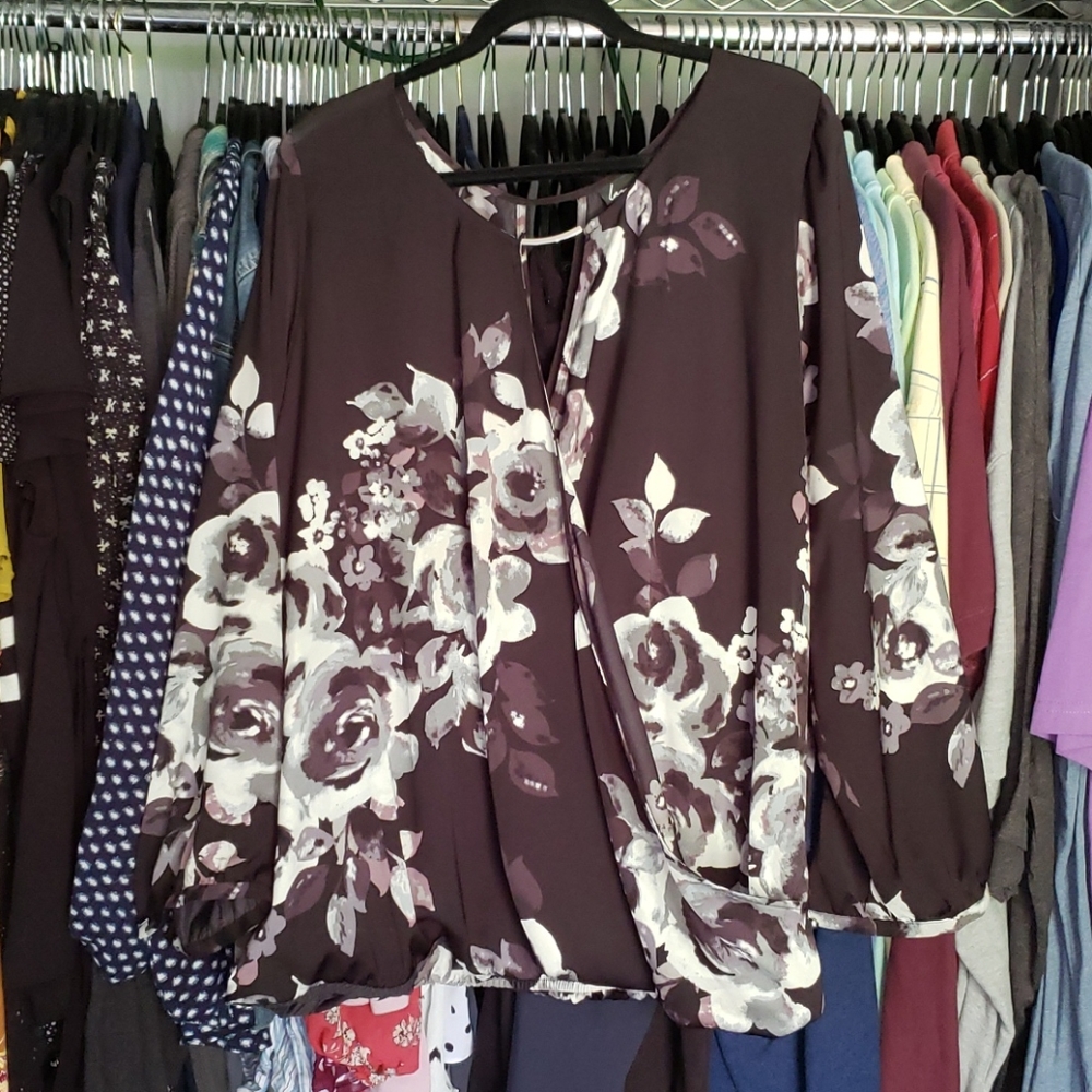 Deep V open back blouse